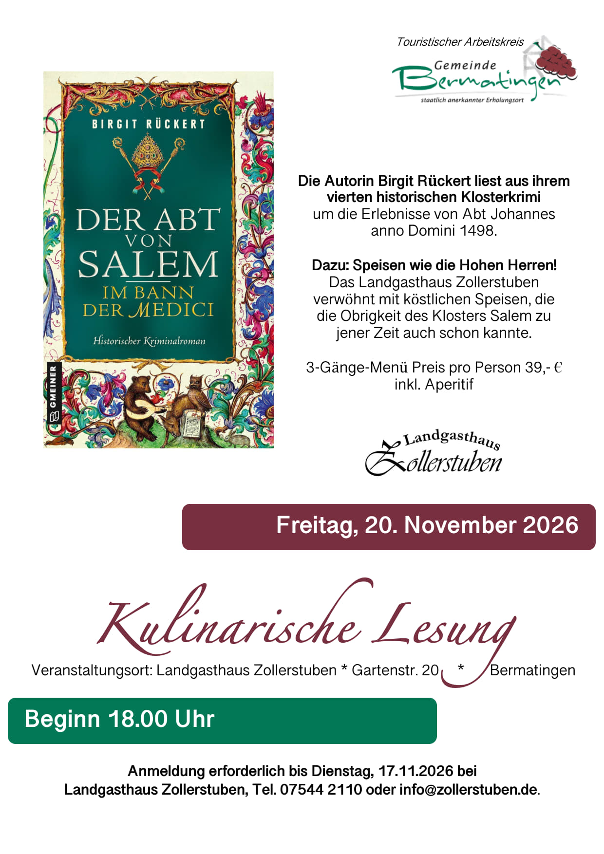 Lesung Heiteres Dreierlei